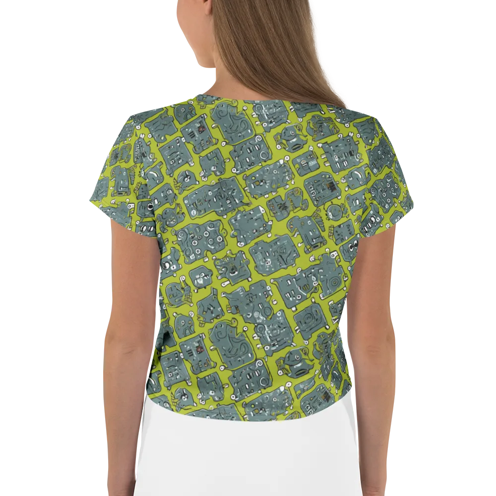 Lime Circuit on Crop Tee — Back