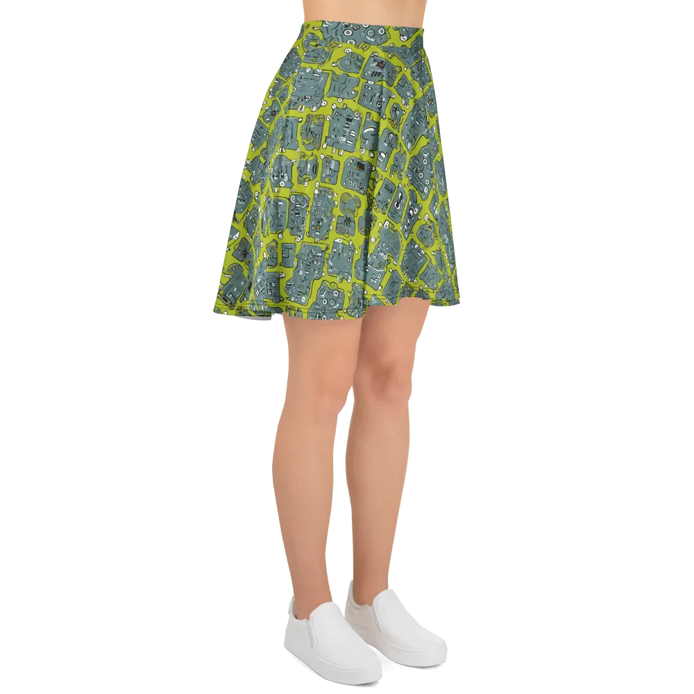Lime Circuit on Skater Skirt — Right