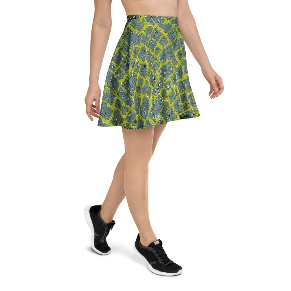 Lime Circuit on Skater Skirt — Right