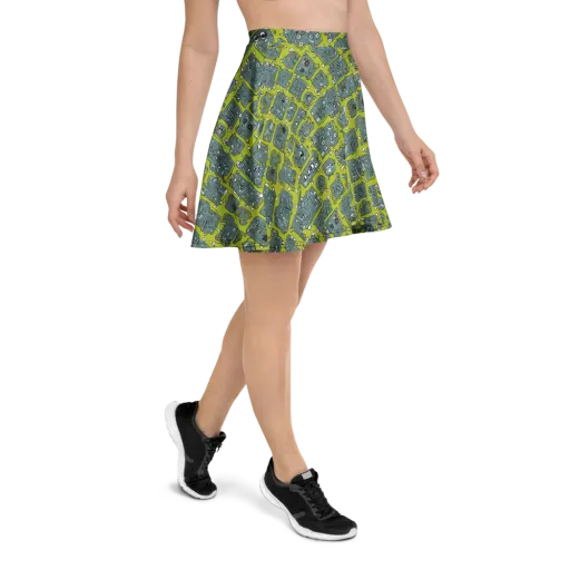 Lime Circuit on a Skater Skirt