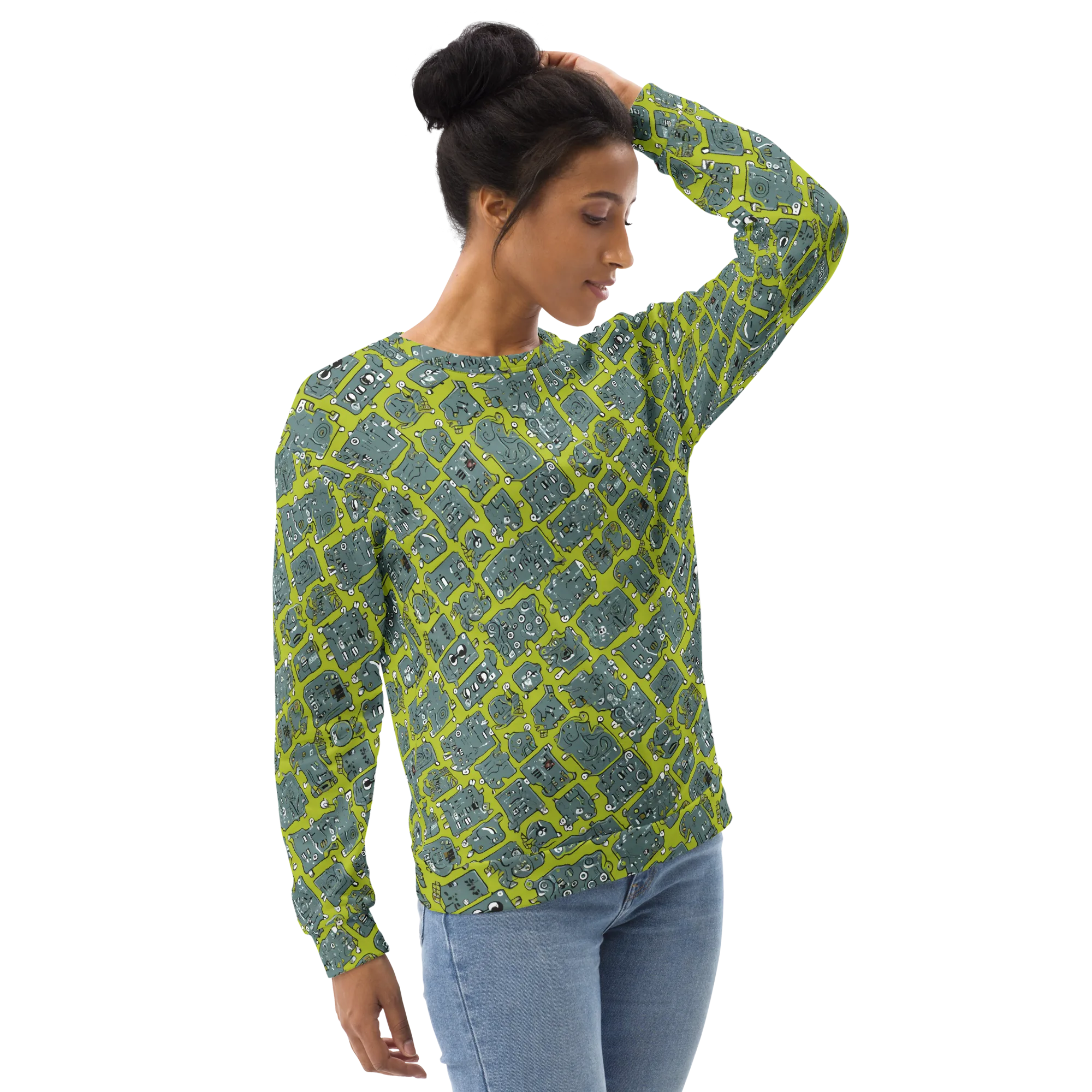 Lime Circuit on Sweatshirt — Right Front