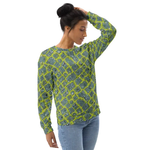 Lime Circuit on a Sweatshirt