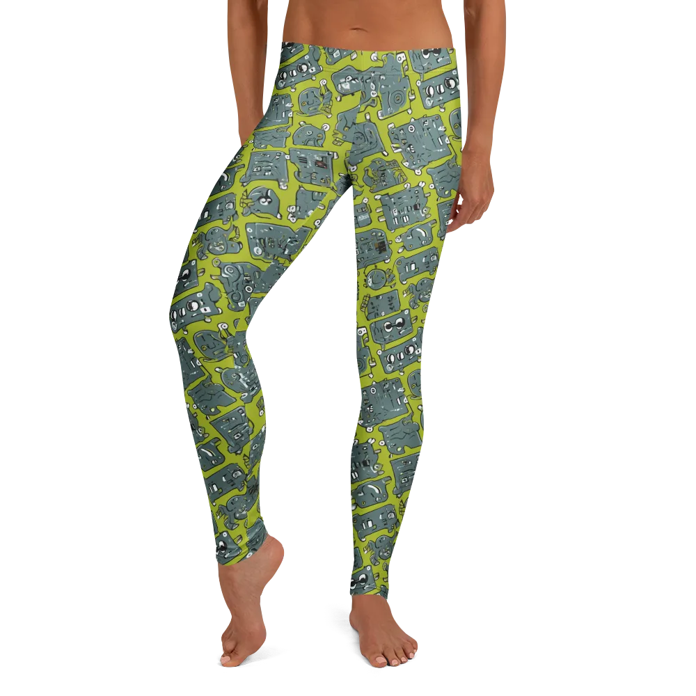 Lime Circuit on Leggings — Front