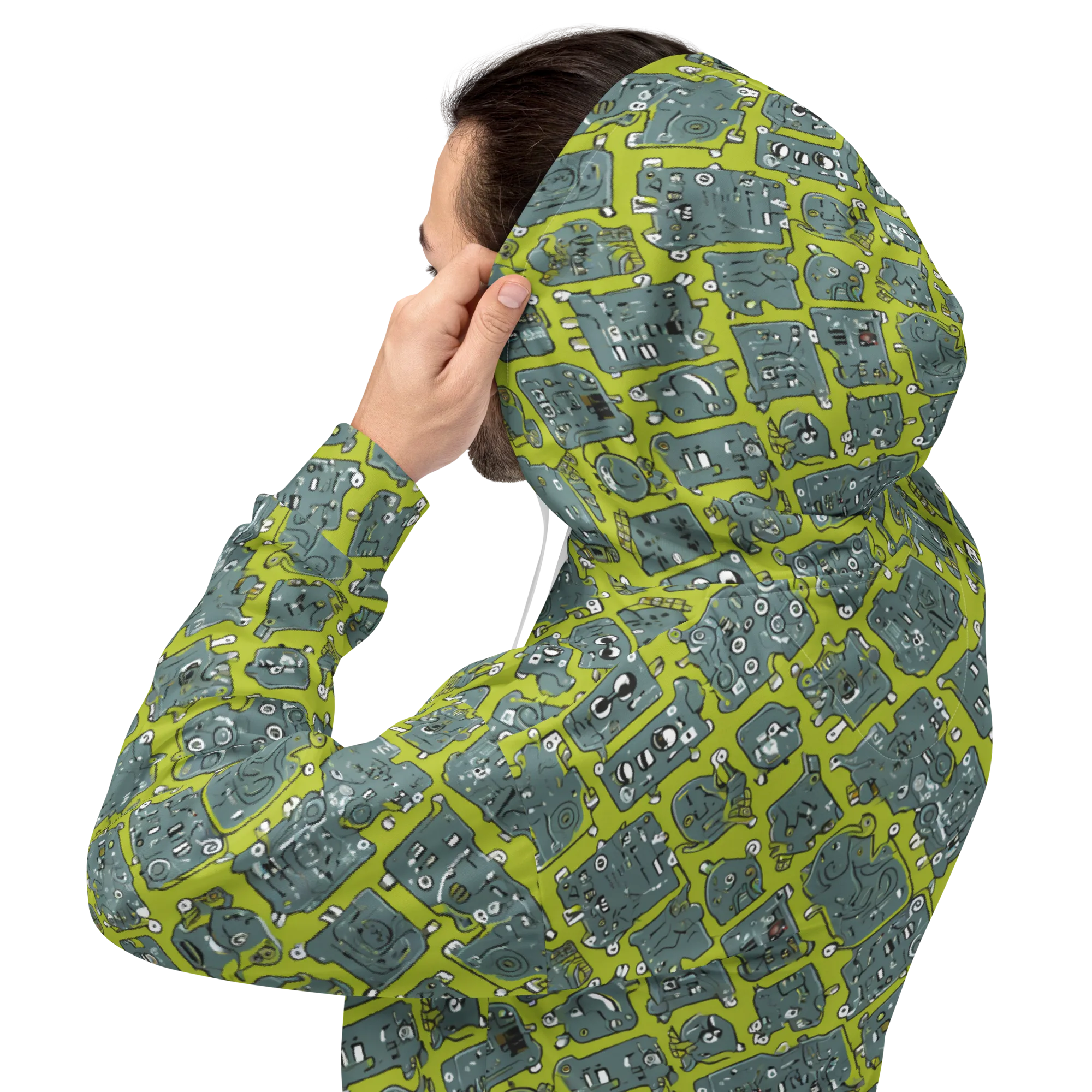 Lime Circuit on Hoodie — Back