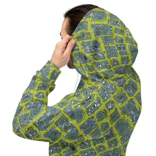 Lime Circuit on a Hoodie