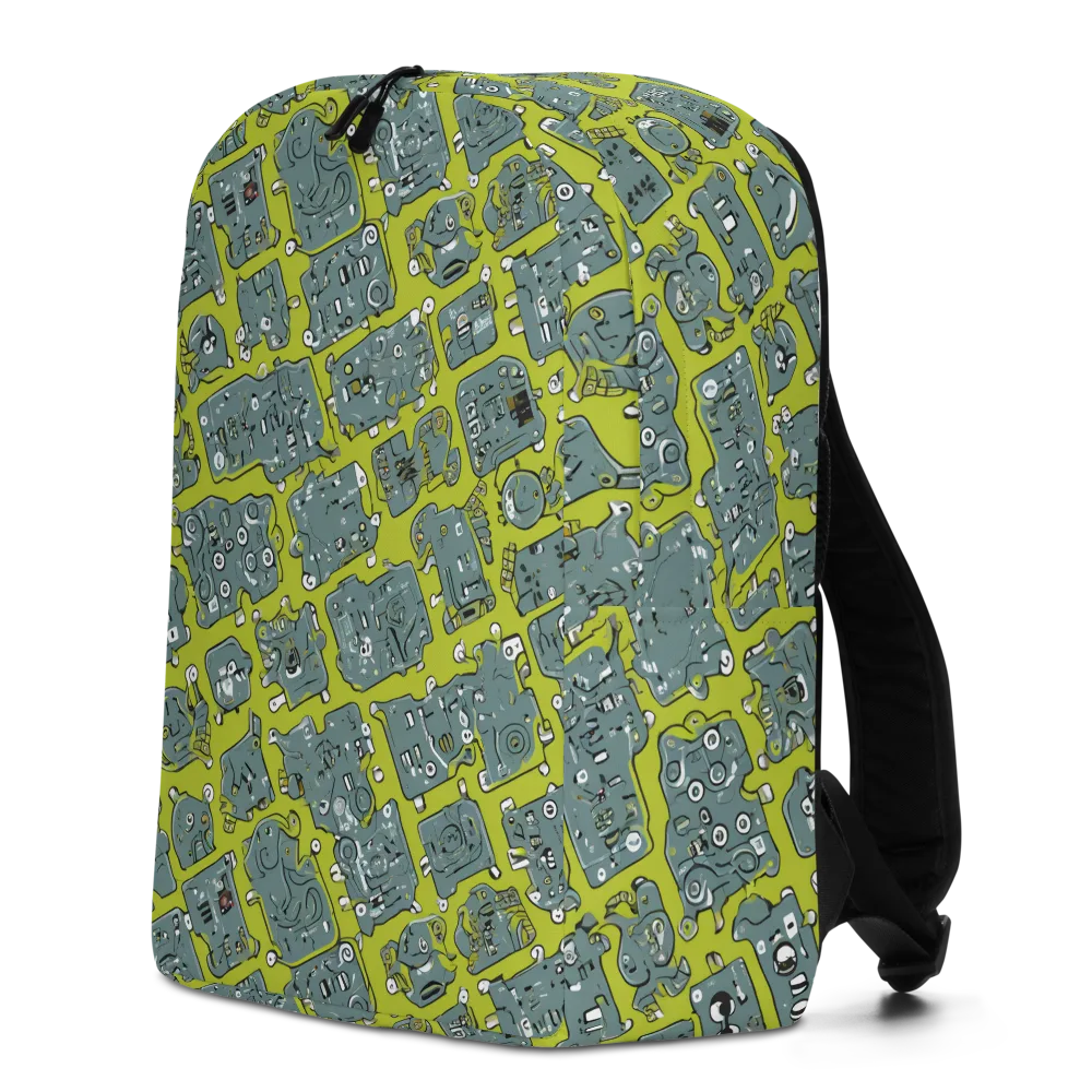 Lime Circuit on Minimalist Backpack — Left