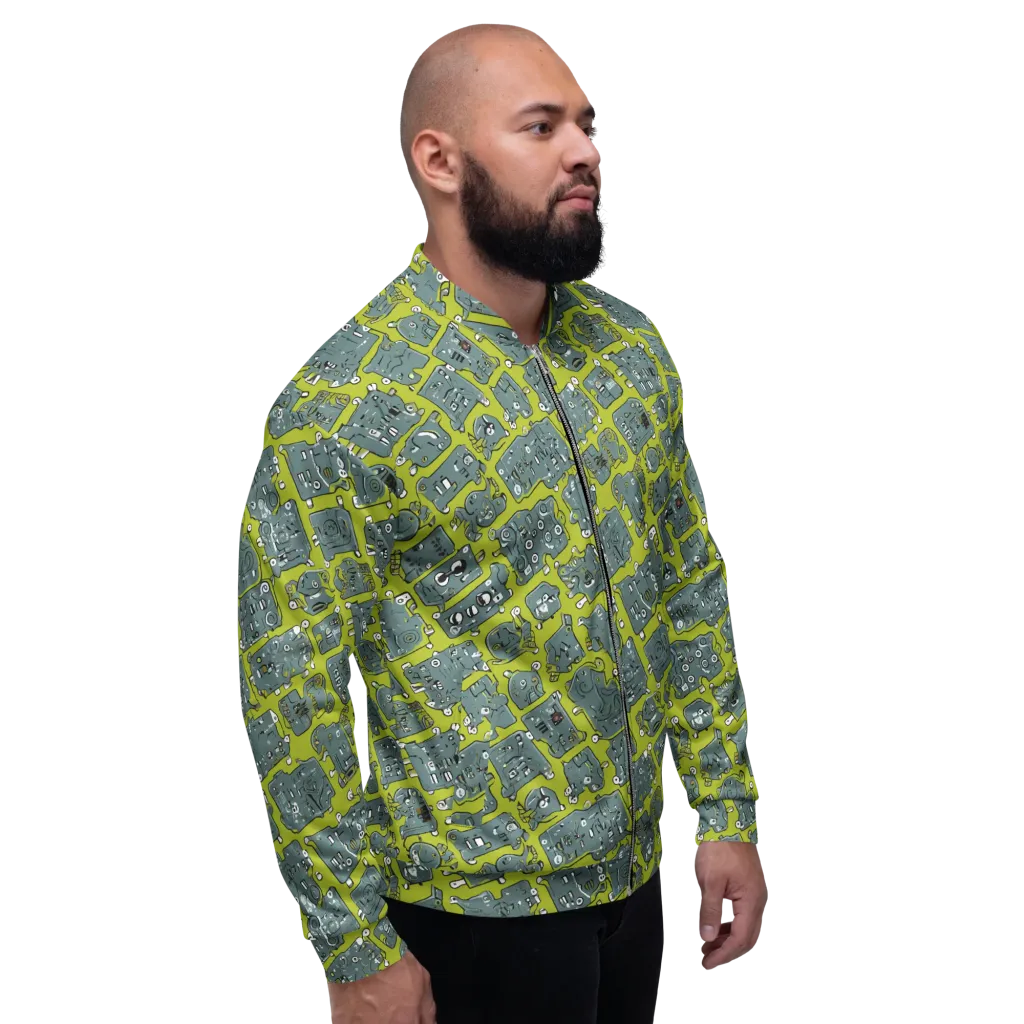 Lime Circuit on Bomber Jacket — Right