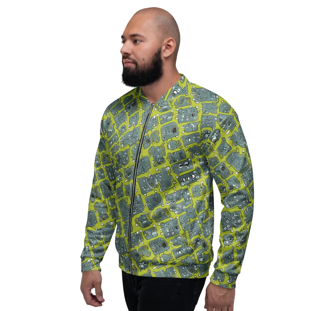Lime Circuit on Bomber Jacket — Left
