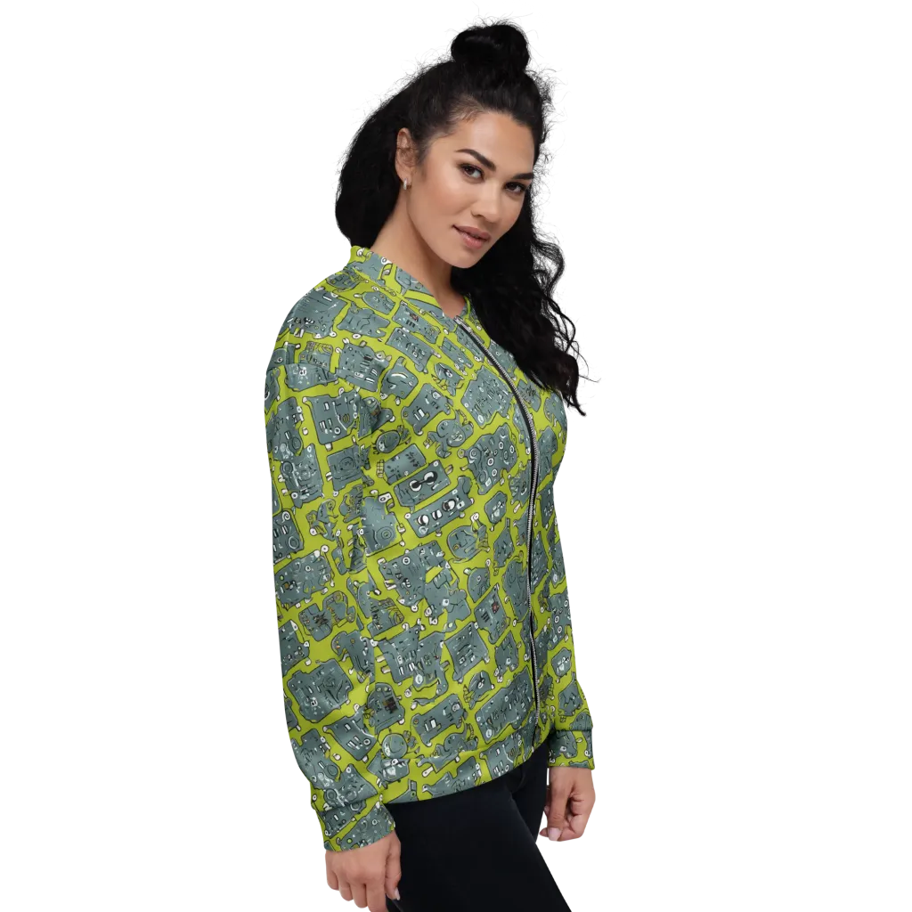 Lime Circuit on Bomber Jacket — Right