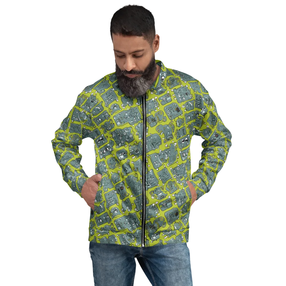 Lime Circuit on Bomber Jacket — Front