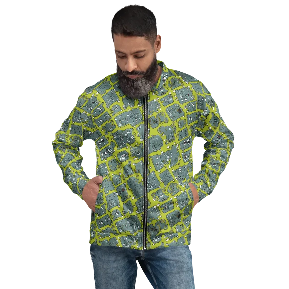 Lime Circuit on Bomber Jacket — Front