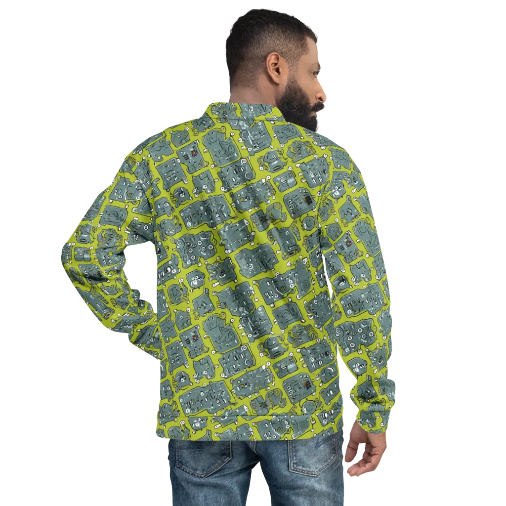 Lime Circuit on Bomber Jacket — Back