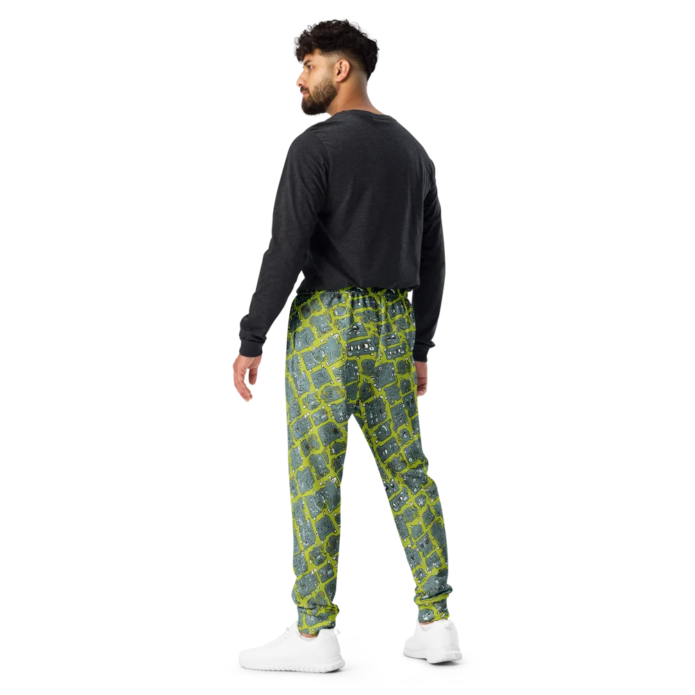 Lime Circuit on Men's Joggers — Back