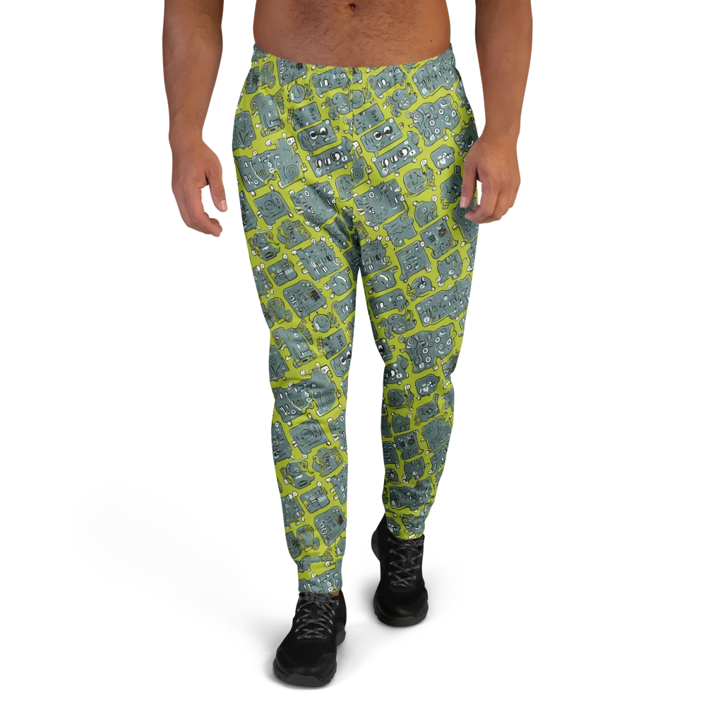 Lime Circuit on Men's Joggers — Front