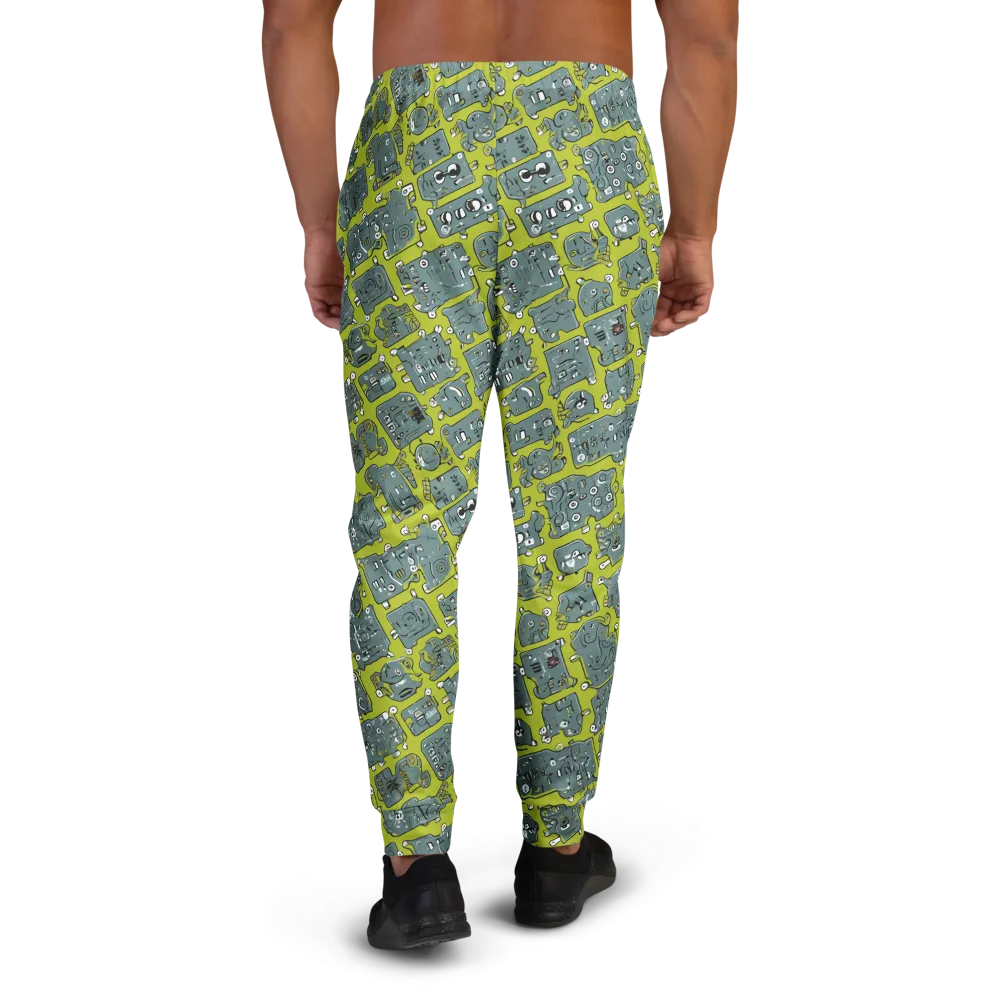 Lime Circuit on Men's Joggers — Back