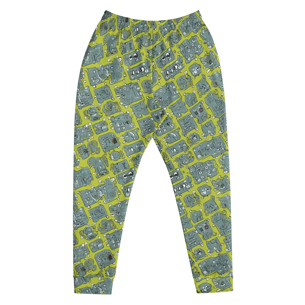 Lime Circuit on Men's Joggers — Front
