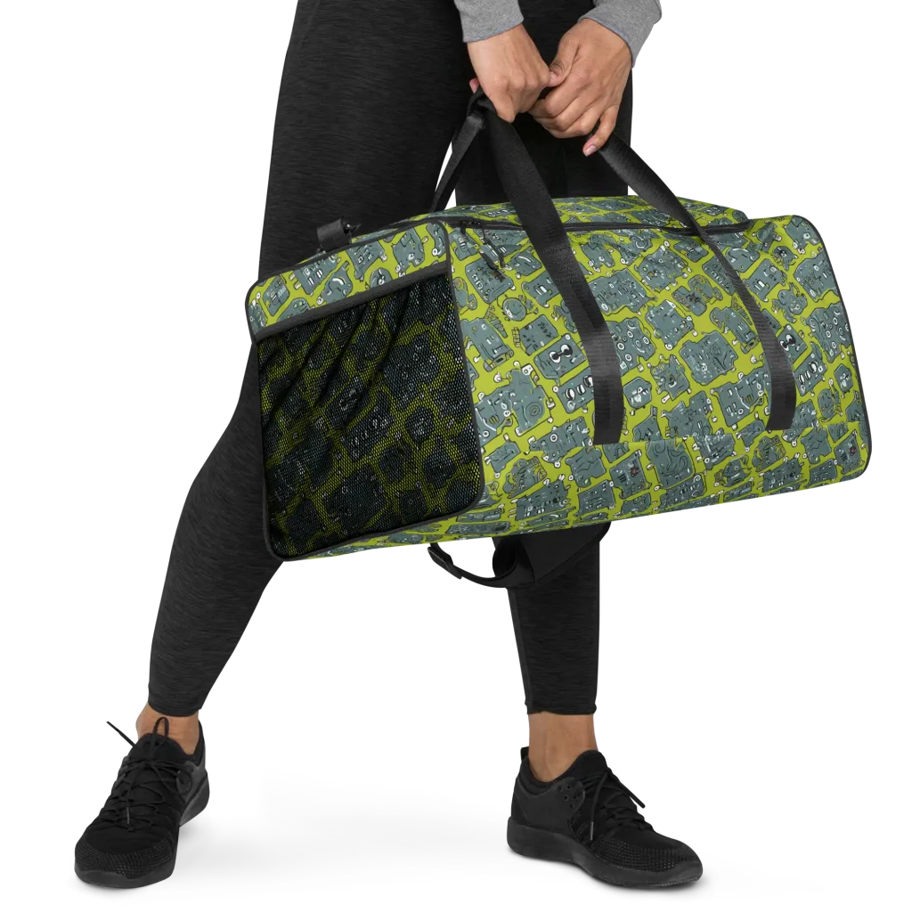 Lime Circuit on Duffle Bag — Right Front
