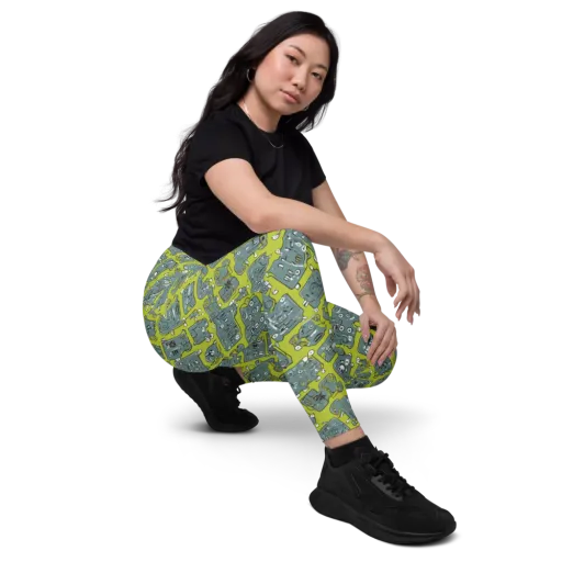 Lime Circuit on a Leggings with Pockets