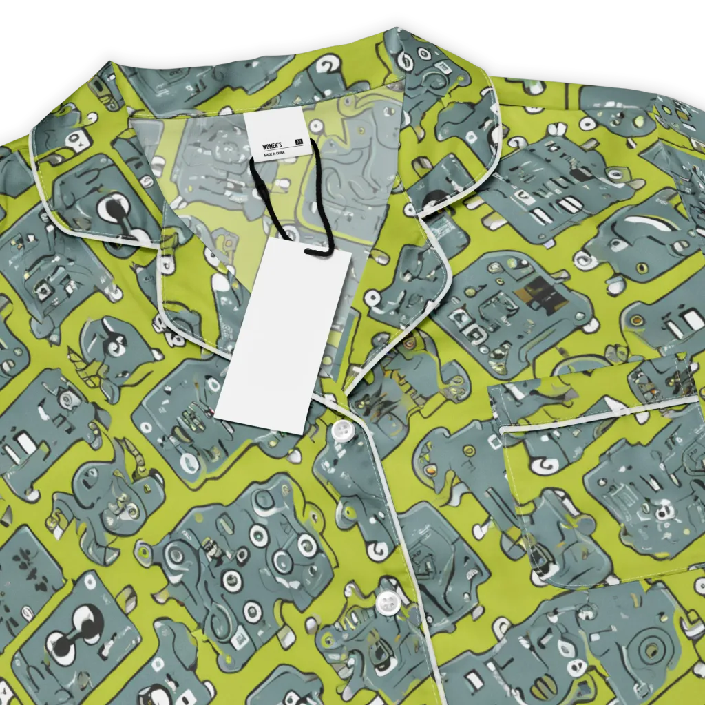 Lime Circuit on Women's Short Sleeve Pajama Top — Product details