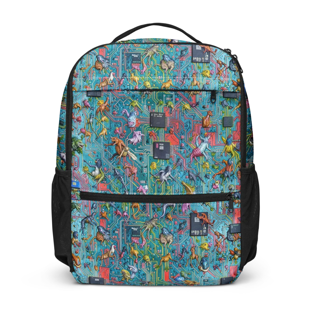Circuit Menagerie on Utility Backpack — Front