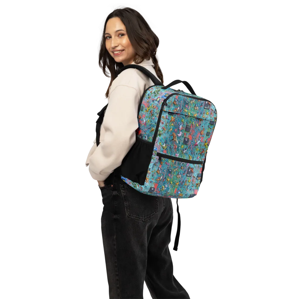 Circuit Menagerie on Utility Backpack — Back