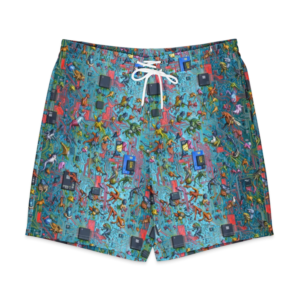 Circuit Menagerie on Men's Board Shorts — Front