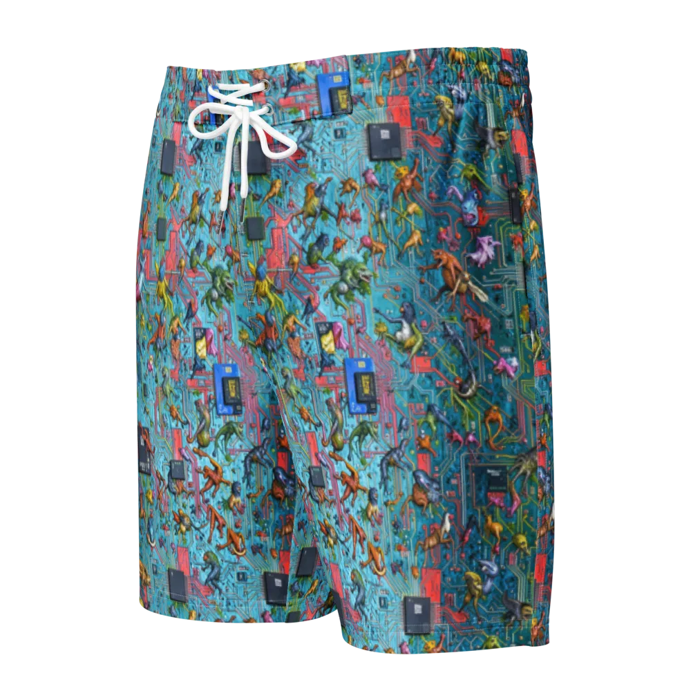 Circuit Menagerie on Men's Board Shorts — Front