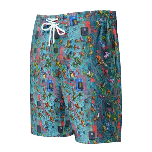 Circuit Menagerie on a Men's Board Shorts