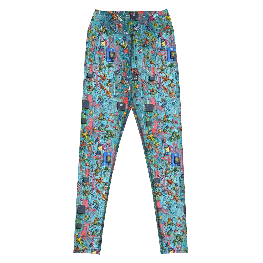 Circuit Menagerie on Yoga Leggings — Front