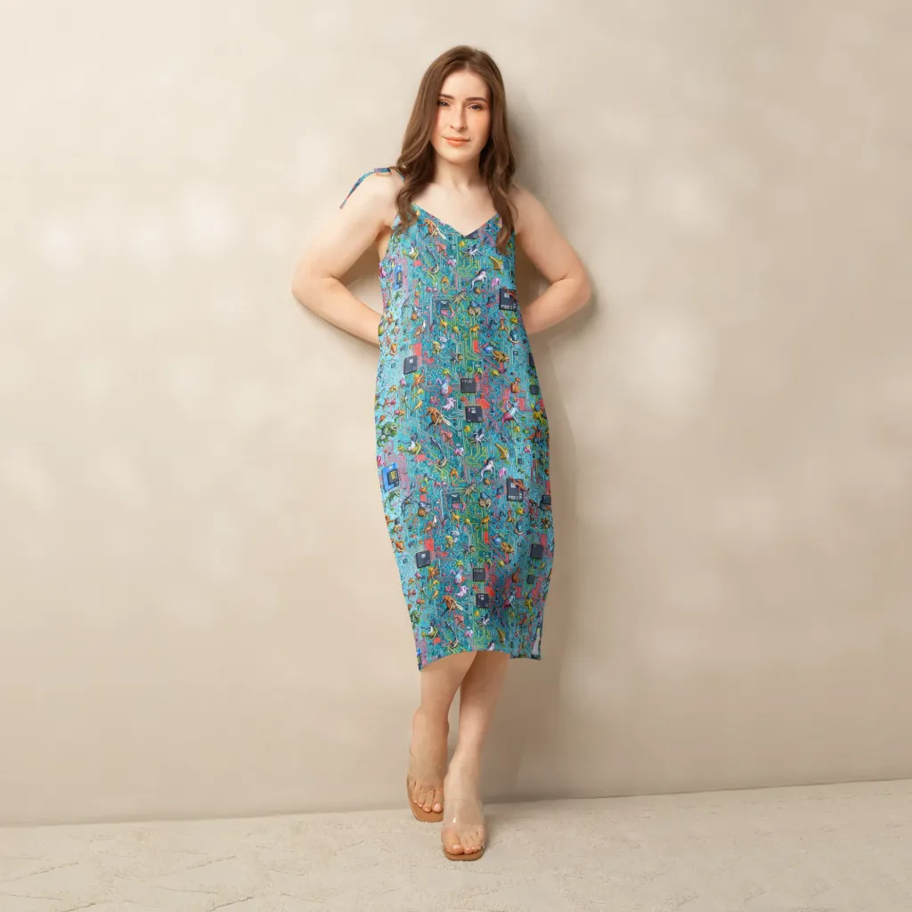 Circuit Menagerie on Slip Dress — Front