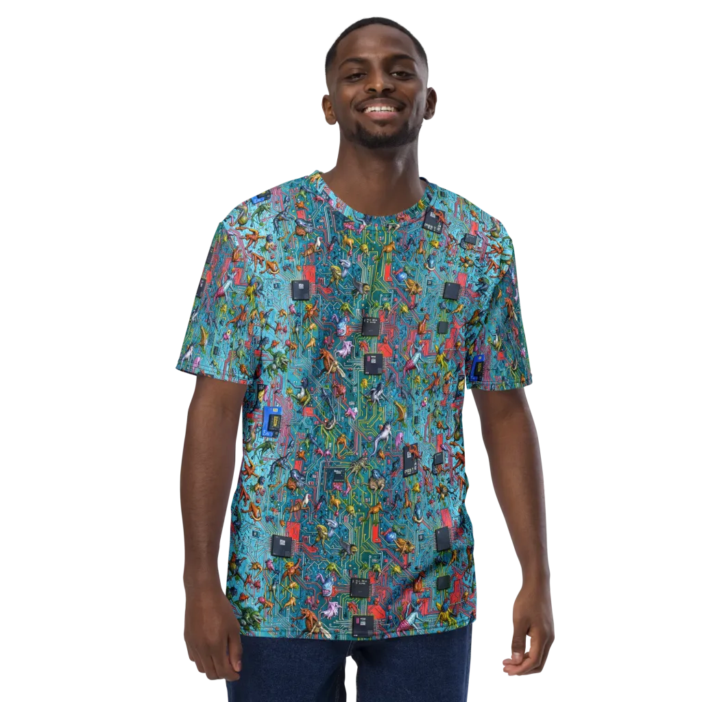 Circuit Menagerie on Men's Crew Neck T-Shirt — Front
