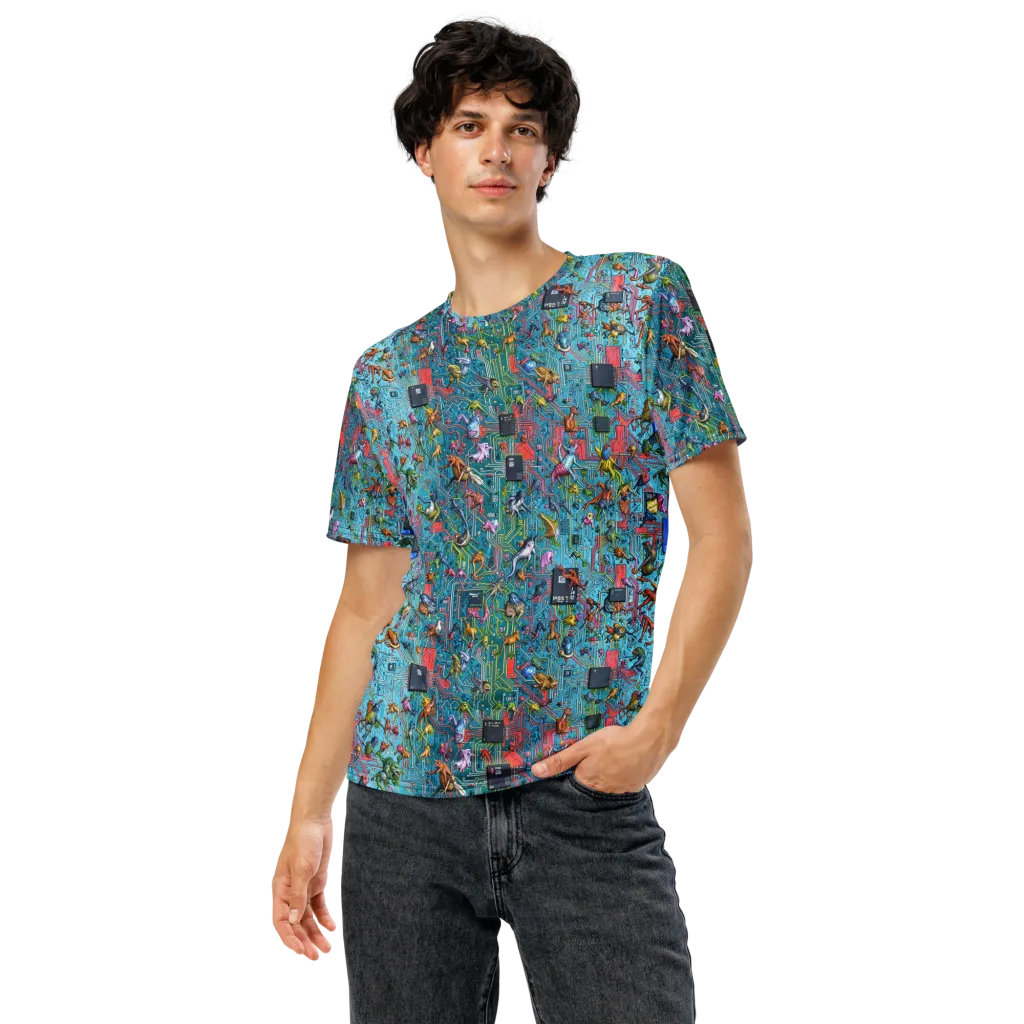 Circuit Menagerie on Men's Crew Neck T-Shirt — Front