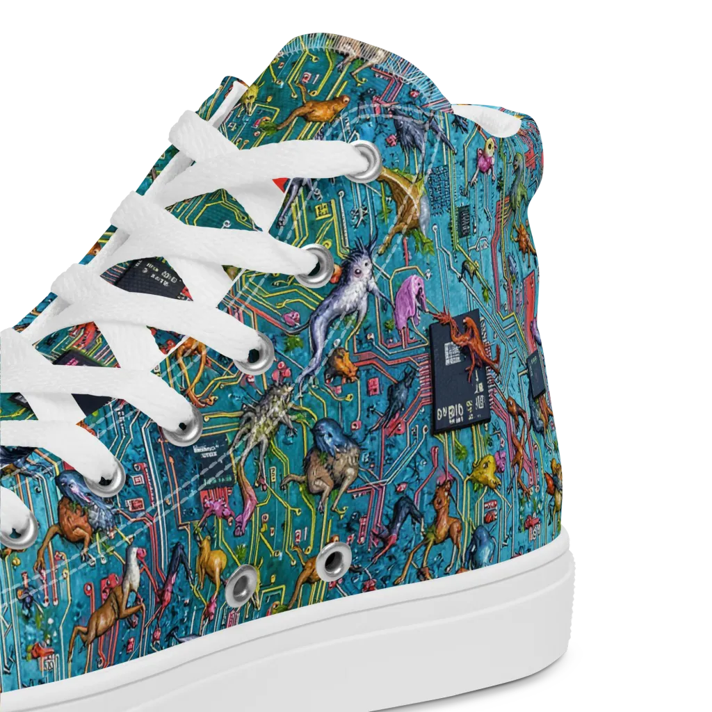 Circuit Menagerie on Women's High Top Canvas Shoes — Product details 2