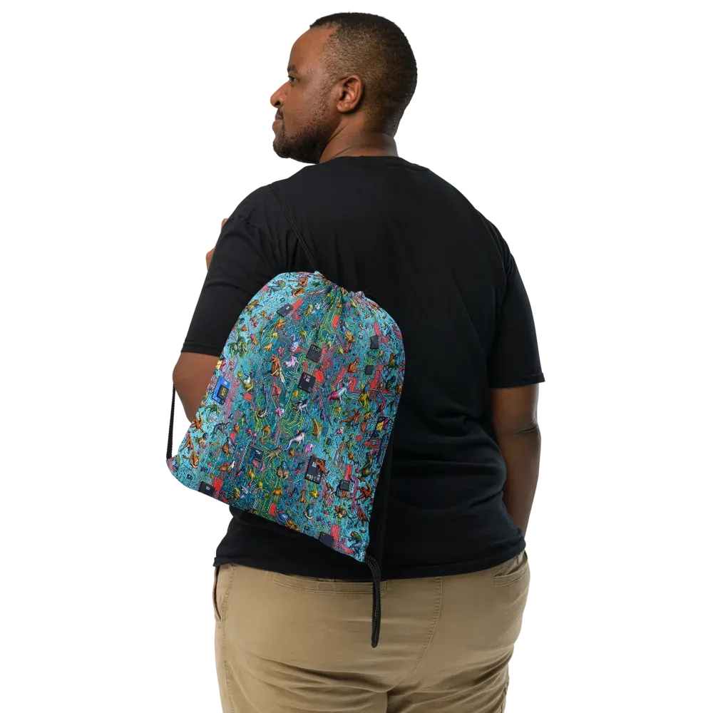 Circuit Menagerie on Drawstring Bag — Front