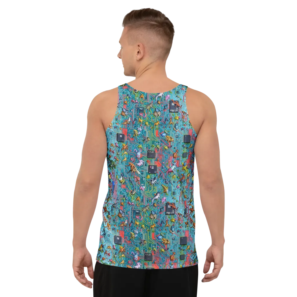 Circuit Menagerie on Men's Tank Top — Back
