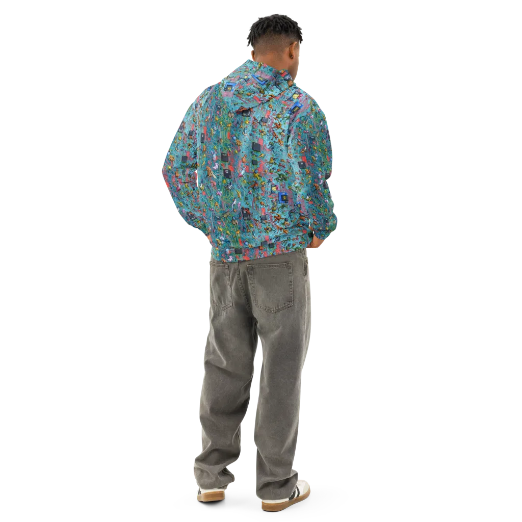Circuit Menagerie on Cotton Hoodie — Back