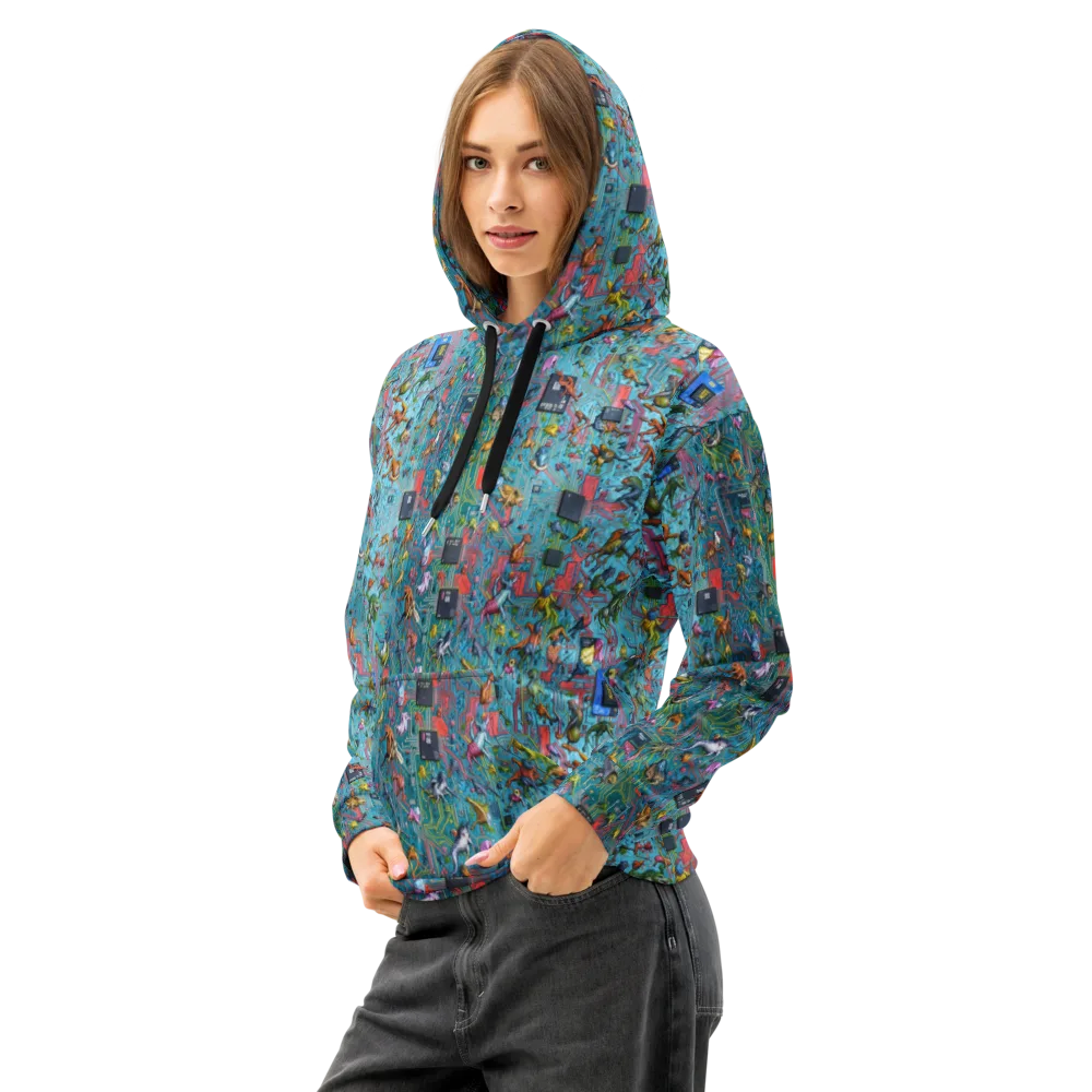 Circuit Menagerie on Cotton Hoodie — Left Front