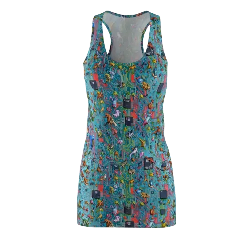 Circuit Menagerie on a Racerback Dress