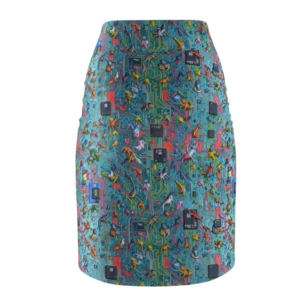 Circuit Menagerie on Pencil Skirt — Back