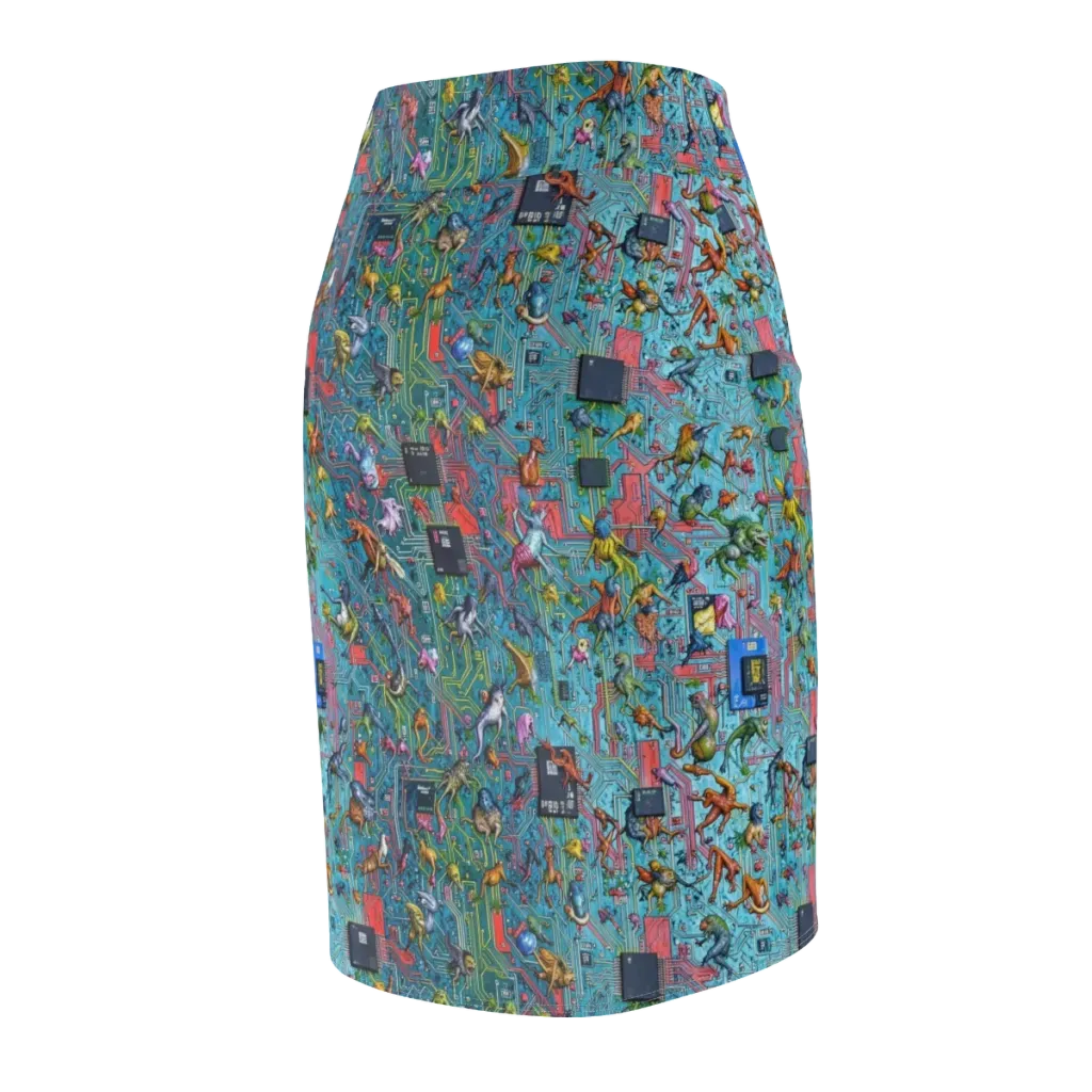 Circuit Menagerie on Pencil Skirt — Back Side