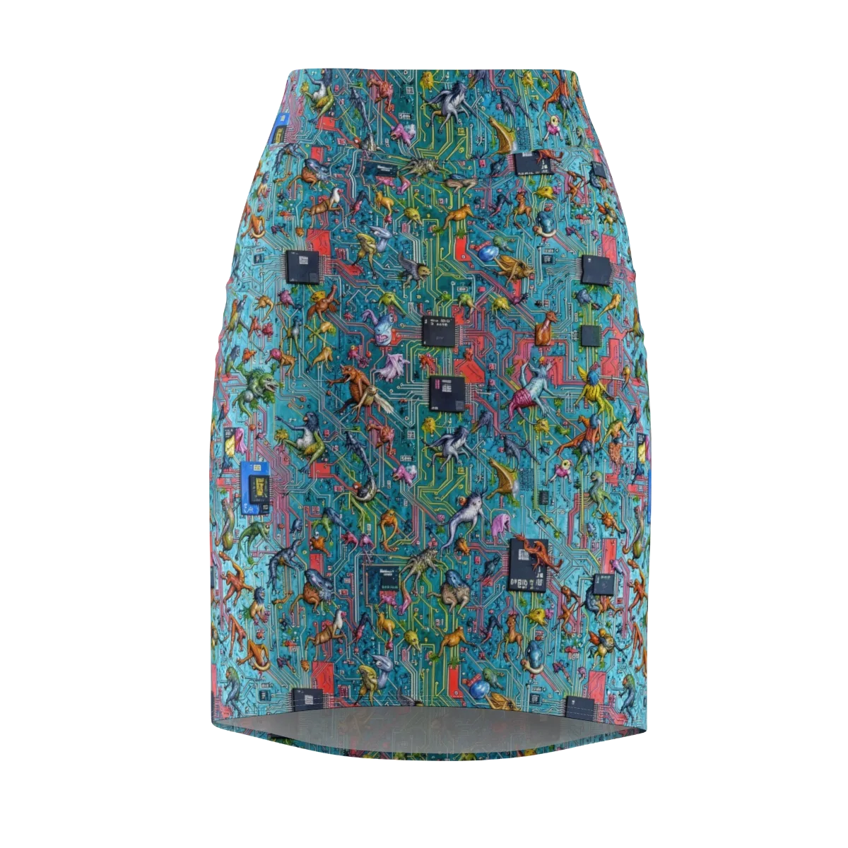 Circuit Menagerie on Pencil Skirt — Front