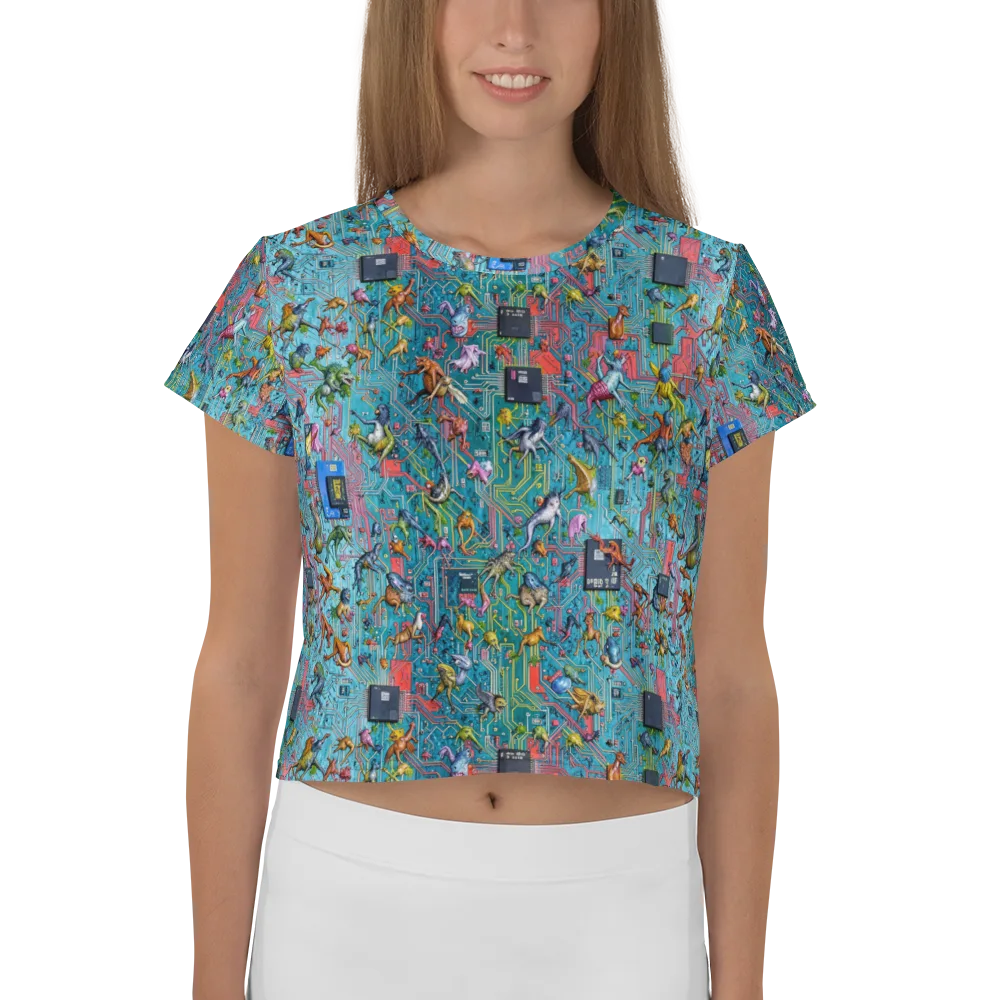 Circuit Menagerie on Crop Tee — Front