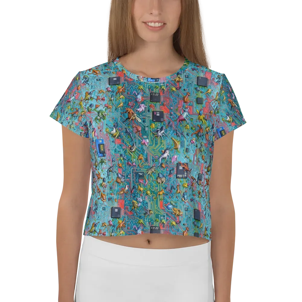 Circuit Menagerie on Crop Tee — Front