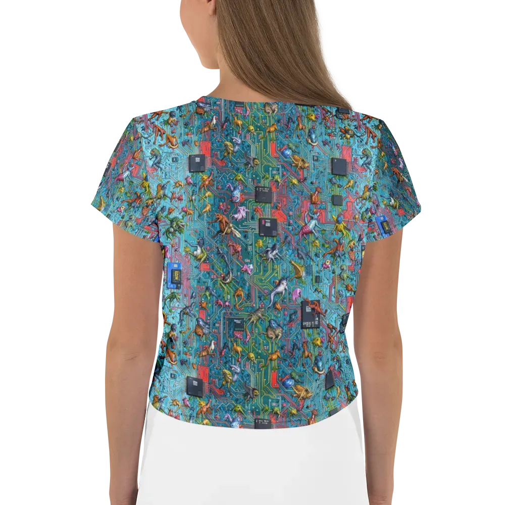 Circuit Menagerie on Crop Tee — Back