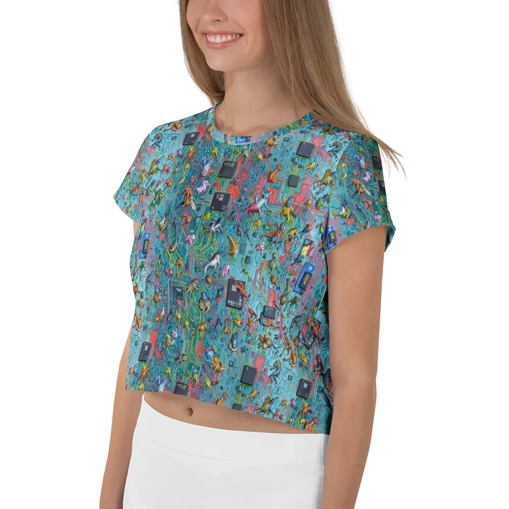 Circuit Menagerie on Crop Tee — Left