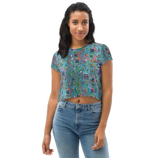 Circuit Menagerie on a Crop Tee