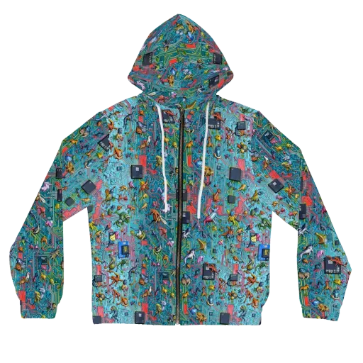 Circuit Menagerie on a Women's Full-Zip Hoodie