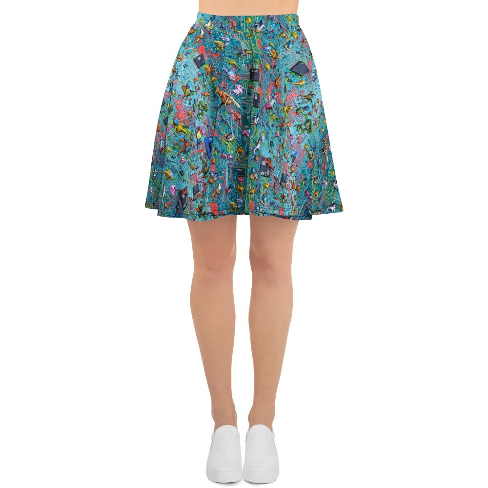Circuit Menagerie on Skater Skirt — Front