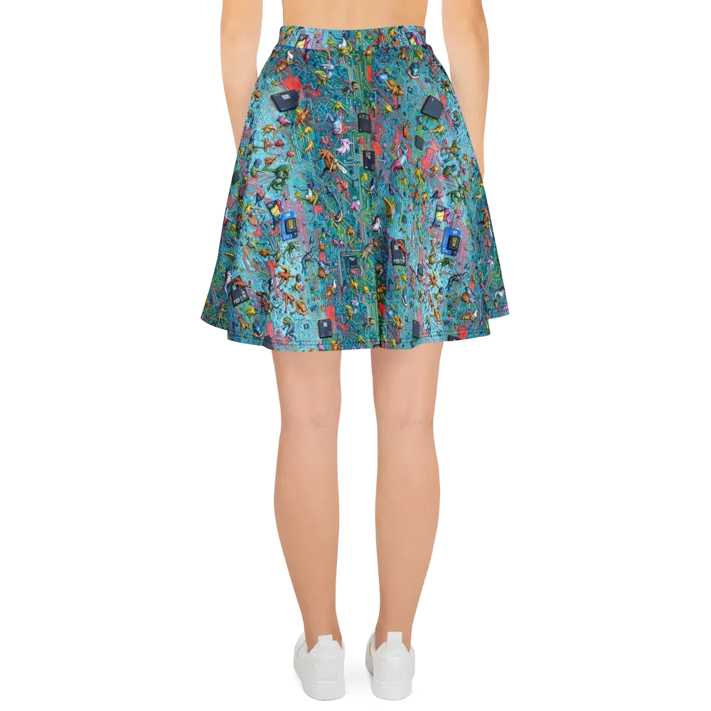 Circuit Menagerie on Skater Skirt — Back