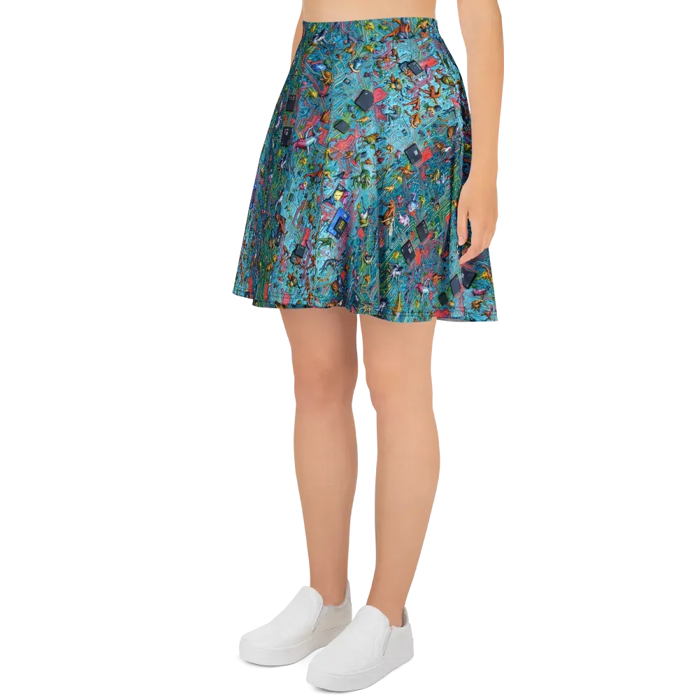 Circuit Menagerie on Skater Skirt — Left